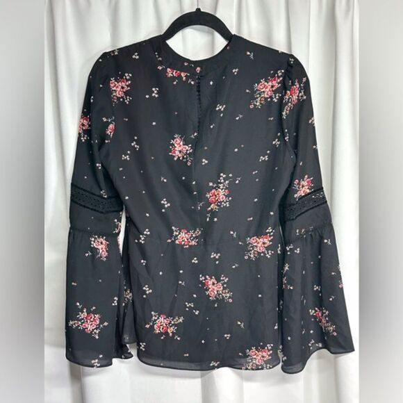Show me Your MuMu Black Floral Tunic Top, size S NWT - Picture 6 of 15